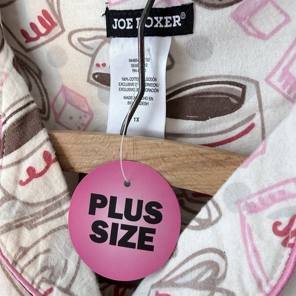 NWT Joe Boxer 2 Pc Coffee Bean Flannel Pajama Set sz 1X  Shirt Pants - Picture 4 of 9